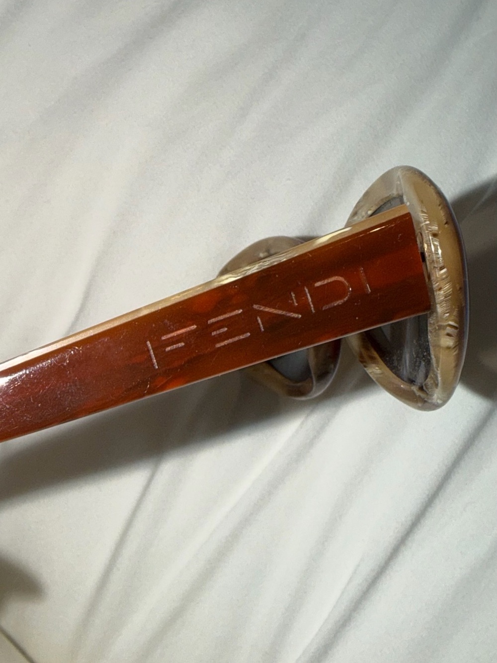 Fendi Oval Women’s Sunglasses - Tortoiseshell Brown Frame with Dark Lenses - Picture 3 of 7